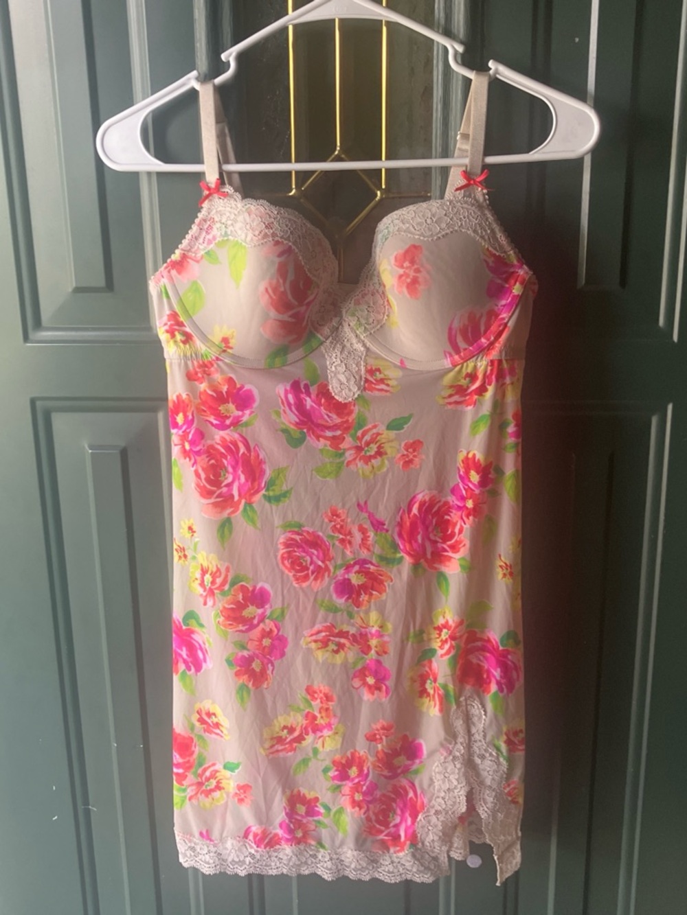 Victoria's Secret Pink Floral Lace-Trim Slip